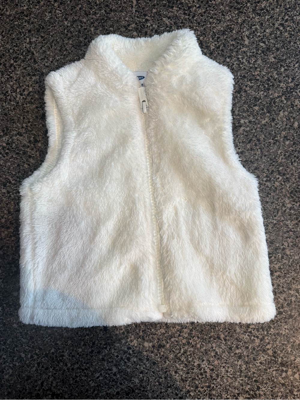 Old Navy Cream Faux Fur Zip-Up Kids Vest